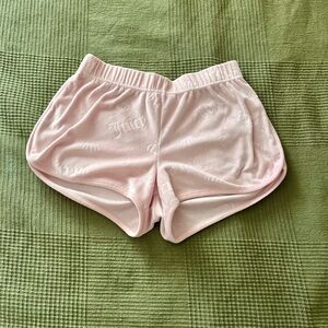 Juicy Couture Pink Velour High Waist Shorts